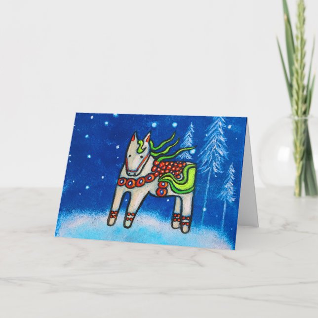 Dala Horse I Christmas Card (Front)