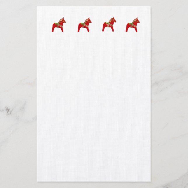 Dala Horse Linen Stationery (Front)