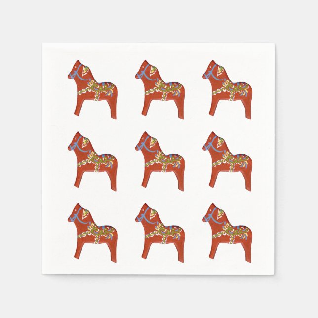 Dala Horse Paper Napkin (Front)