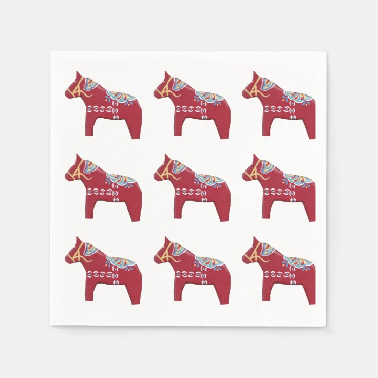 Dala Horse paper napkins Zazzle