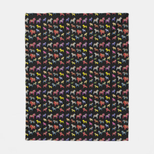 Dala Horse Parade Black Background Fleece Blanket