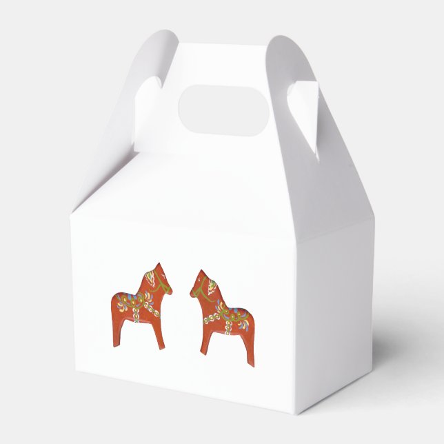 Dala Horse Party Favor Box (Front Side)