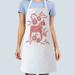 Dala Horse Red and White Swedish Design Apron<br><div class="desc">A Swedish Dala Horse design for fans of Scandinavian tradition.</div>