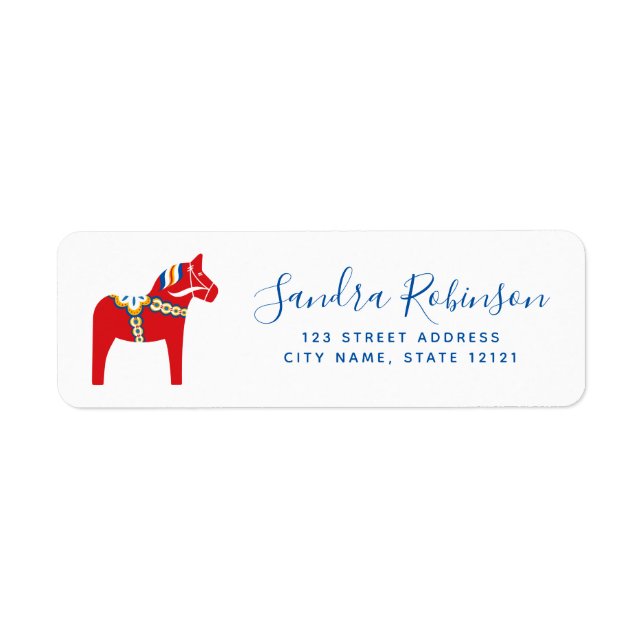 Dala horse return address label (Front)