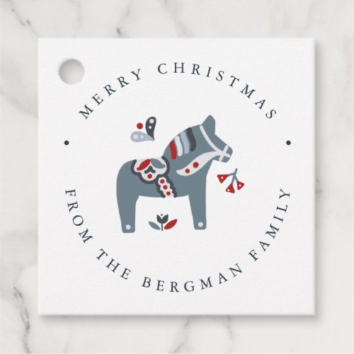 Dala Horse  Scandinavian Folk Art Christmas Favor Tags