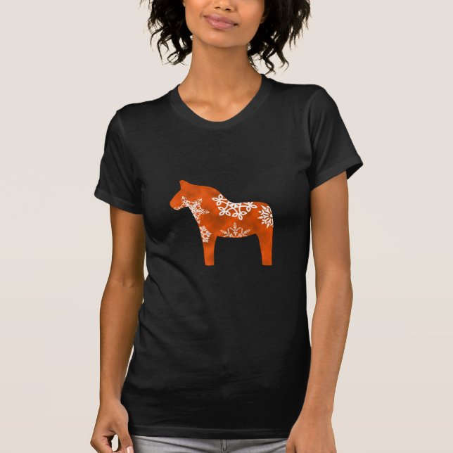 Dala Horse Snowflake T-Shirt (Front)