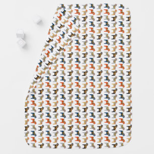 Dala Horse Swedish Folk Art Pattern Baby Blanket