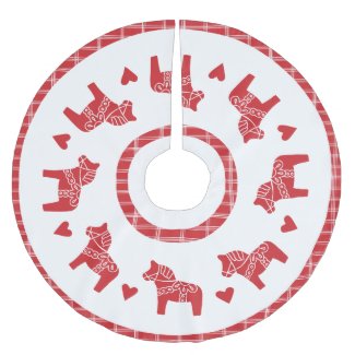 Dala Horse Swedish Folk Art Tree Skirt