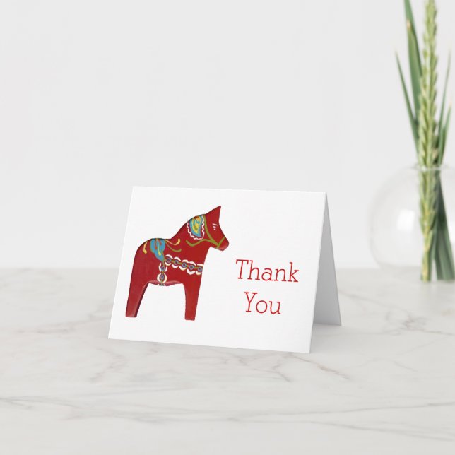 Dala Horse Thank You Card (Front)