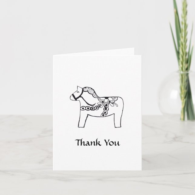 Dala Horse Thank You Card (Front)