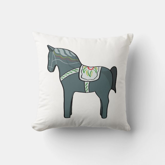 Dala horse throw pillow (Front)