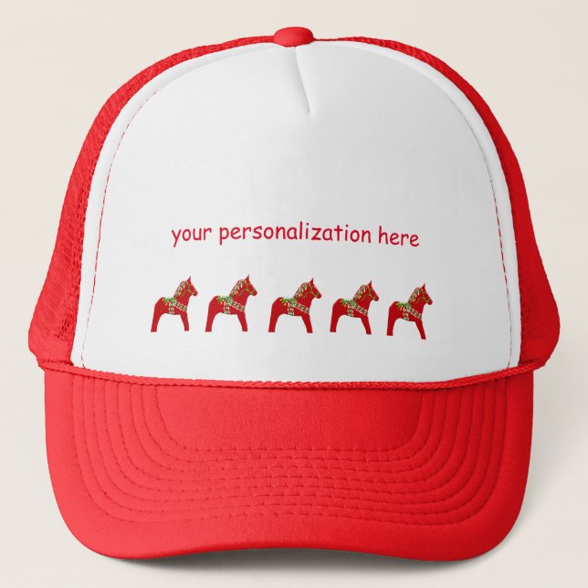Dala Horse to Personalize or Customize Trucker Hat (Front)