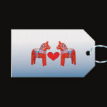 Dala Horse Twin Scandinavian Folk Art with Heart Gift Tags