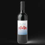 Dala Horse Twin Scandinavian Folk Art with Heart Wine Label