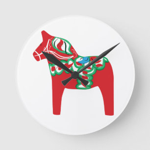 Dala Horse Wall Clock