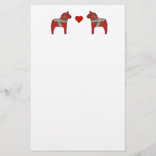 Dala Horses and Heart Stationary Stationery