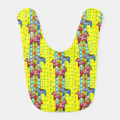 Dala Horses Baby Bib