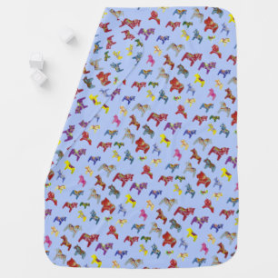 Dala Horses Baby Blanket
