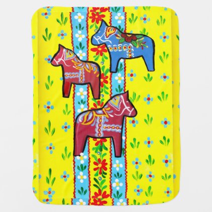 Dala Horses Baby Blanket