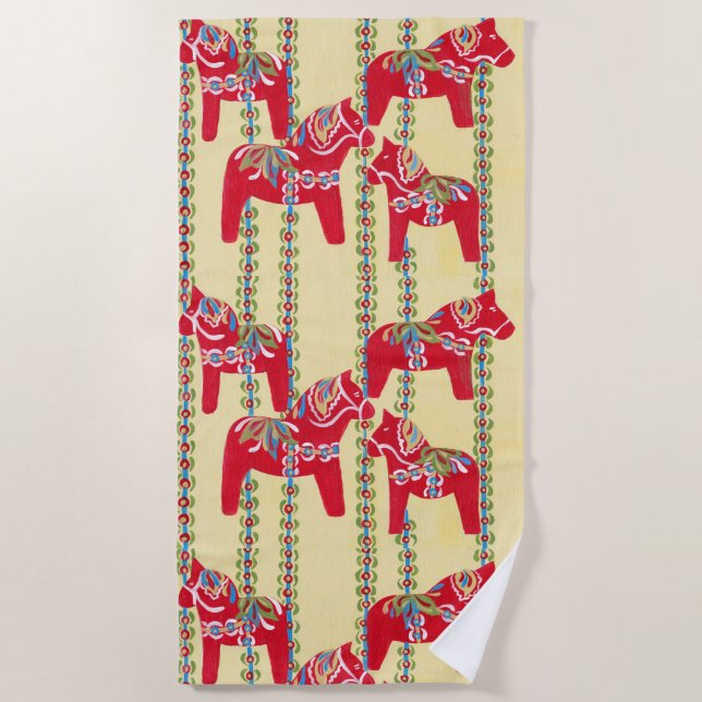 Dala Horses Beach Towel (Front)
