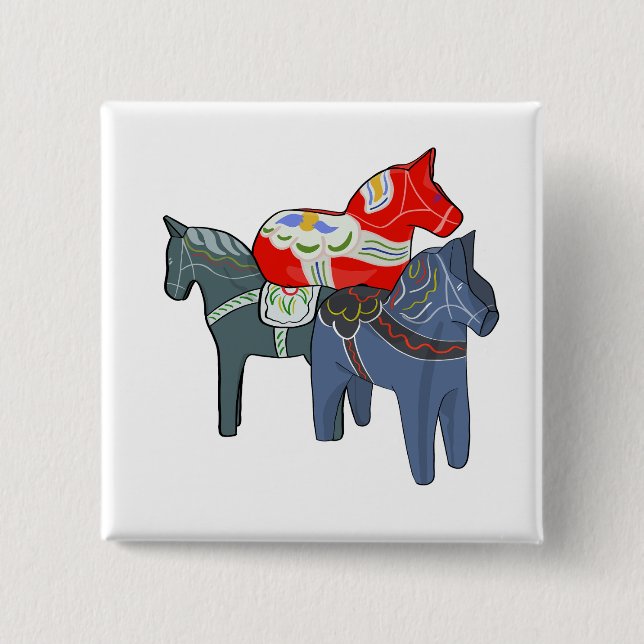 Dala Horses Button (Front)