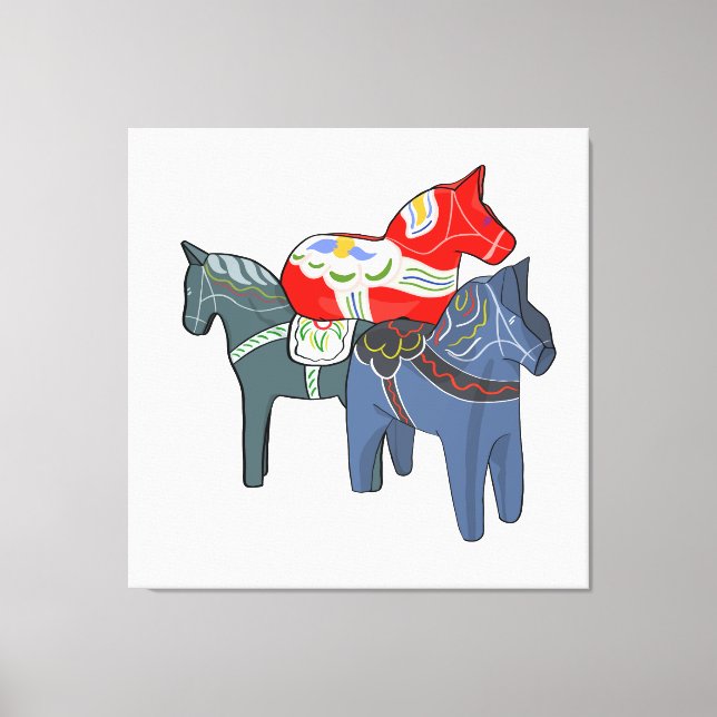 Dala Horses Canvas Print (Front)