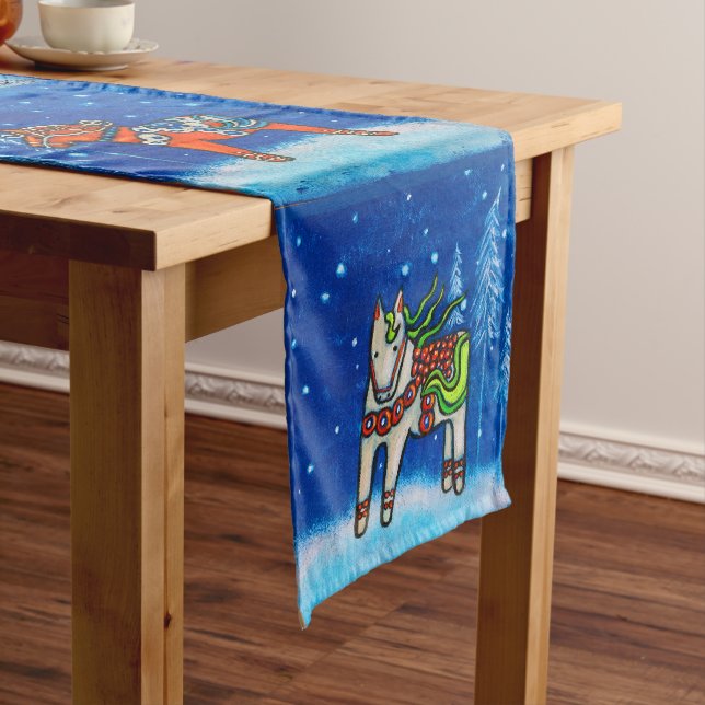 Dala Horses in Winter Table Runner (In Situ)