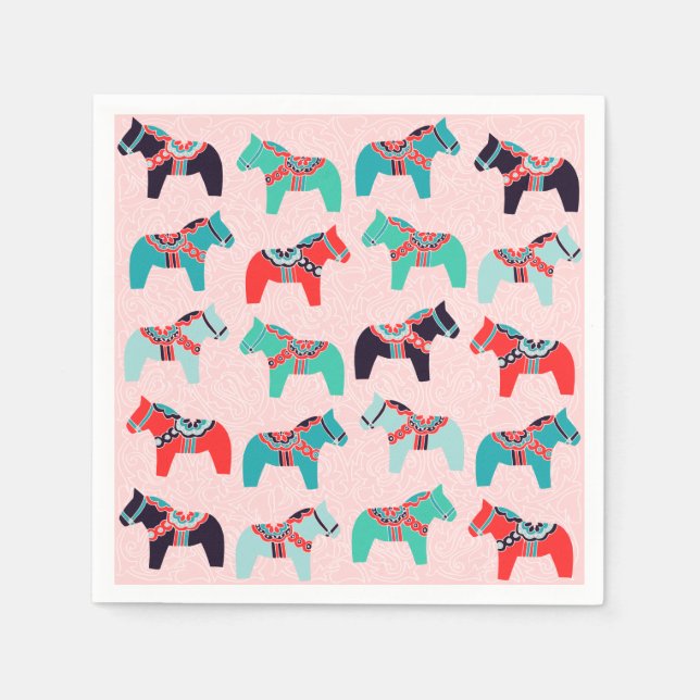 Dala Horses Paper Napkins (Front)