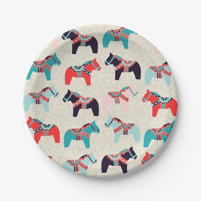 Dala Horses Paper Plates (Front)