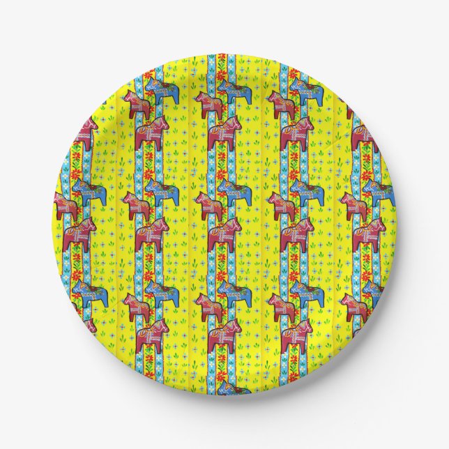 Dala Horses Paper Plates (Front)