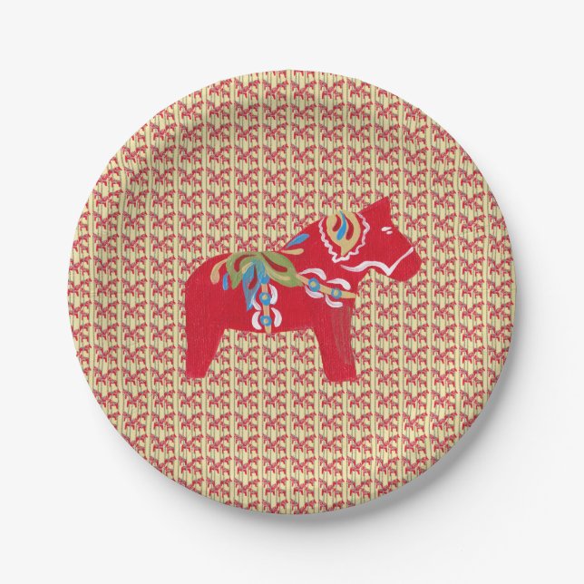 Dala Horses Paper Plates (Front)