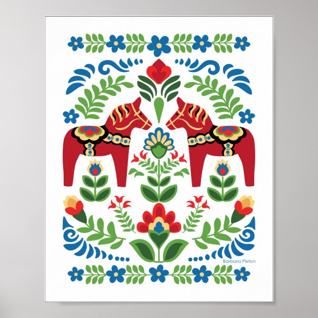 Dala Horses Red Poster (Front)