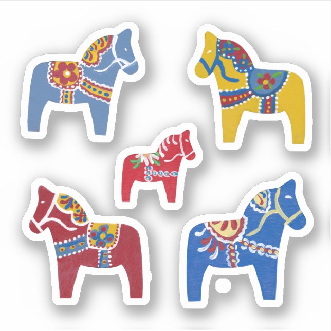Dala Horses Sticker (Front)