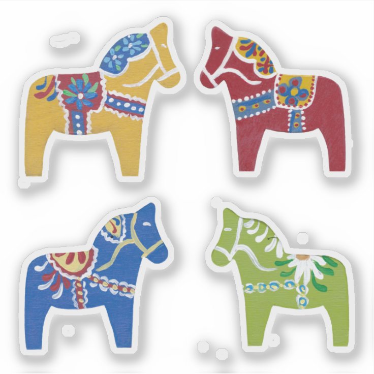 Dala Horses Sticker | Zazzle