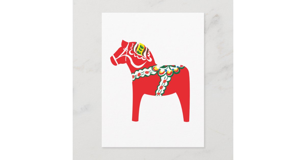 Dalahäst | Dala horse Postcard | Zazzle