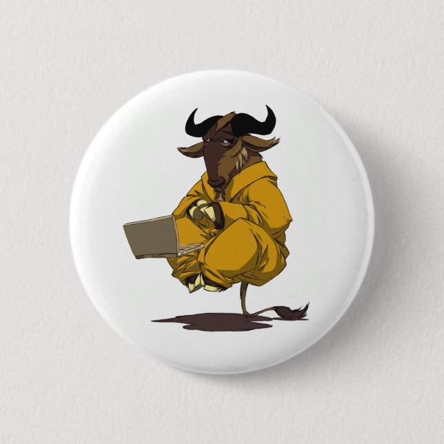 Dalai Gnu Pinback Button (Front)