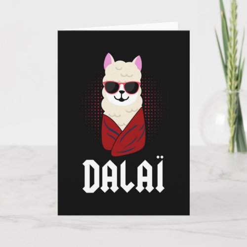 Dalai Lama Funny Alpaca Gift Llamaste Funny Cool Card
