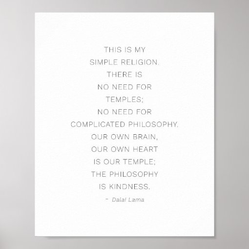 Dalai Lama Kindness Quote Poster