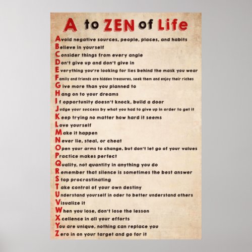 Dalai Lama Poster A to Zen of Life