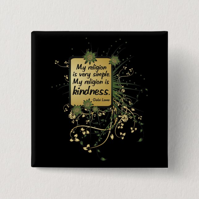 Dalai Lama Religion Quote Button (Front)