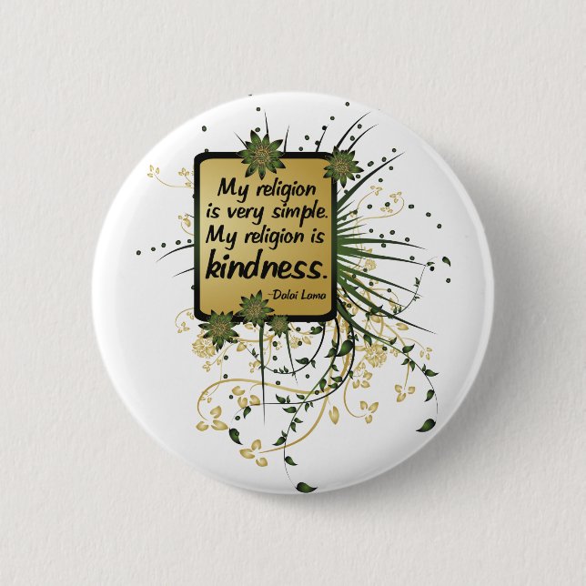 Dalai Lama Religion Quote Button (Front)