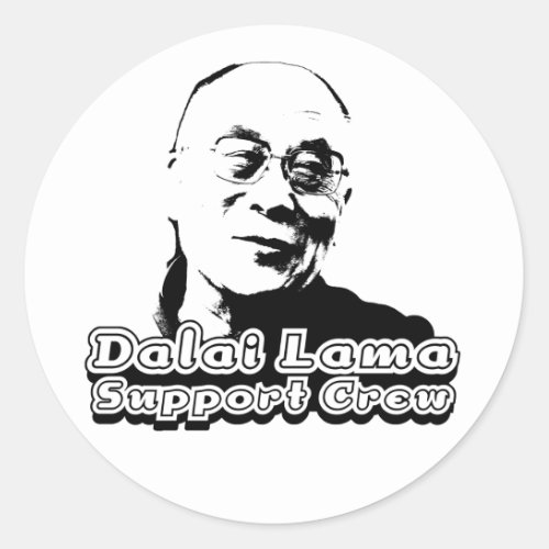 Dalai Lama Support Crew Classic Round Sticker