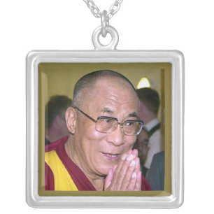 Dalai Lama Tenzin Gyatso 14th Dalai Lama Silver Plated Necklace