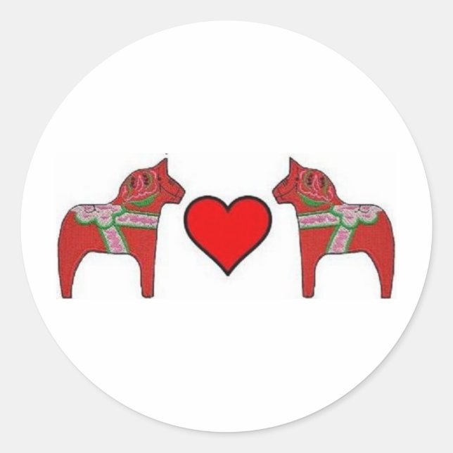 Dalas and Hearts Classic Round Sticker (Front)