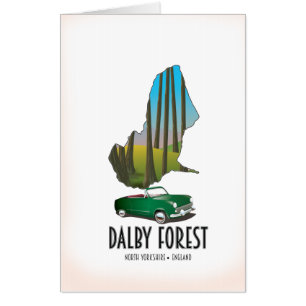Dalby Forest North Yorkshire travel map Card