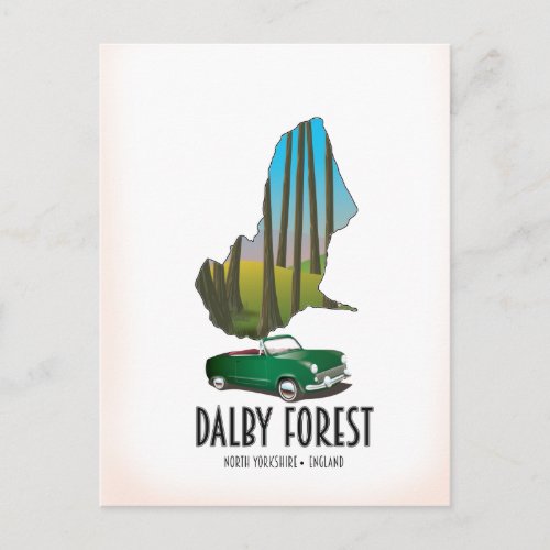 Dalby Forest North Yorkshire travel map Postcard