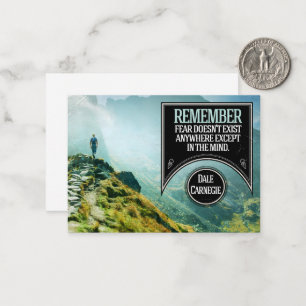 Dale Carnegie Inspirational Quote "Fear" Note Card
