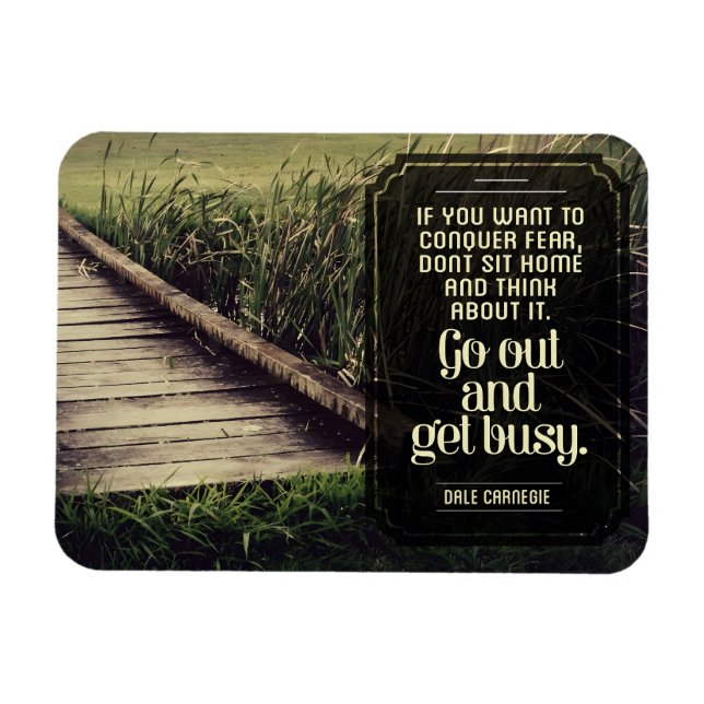 Dale Carnegie Inspirational Quote "Get busy" Flexi Magnet (Horizontal)