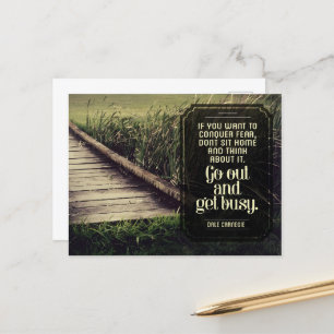 Dale Carnegie Inspirational Quote "Get busy" Postcard