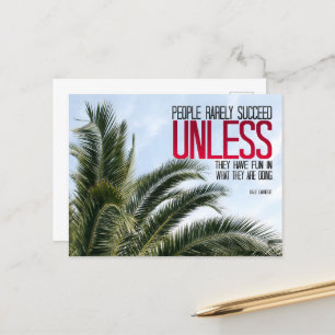 Dale Carnegie Inspirational Quote "Have fun" Postcard